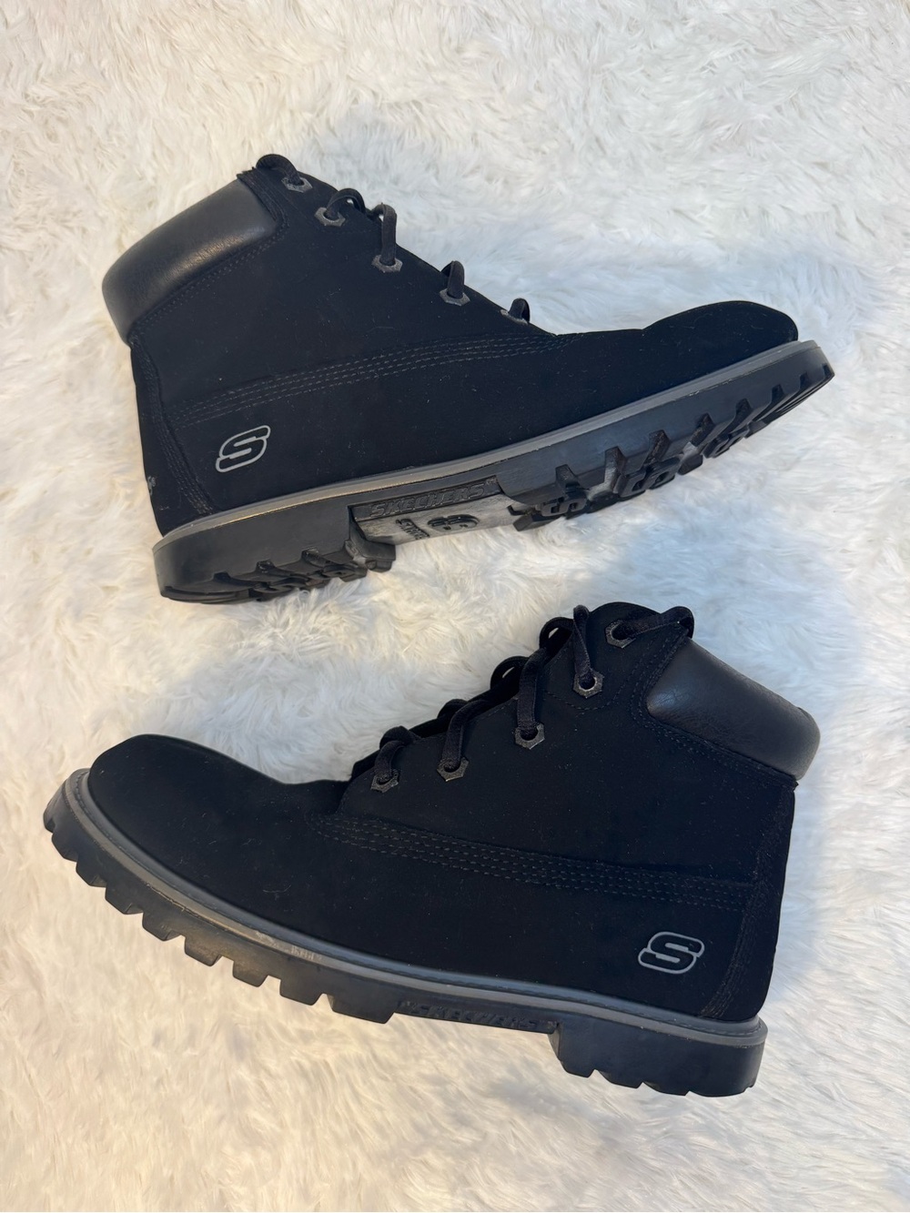 Skechers boots boys youth 6 Mecca bunkhouse black lace up hiking